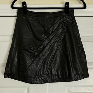Free People Faux Leather Black Skirt